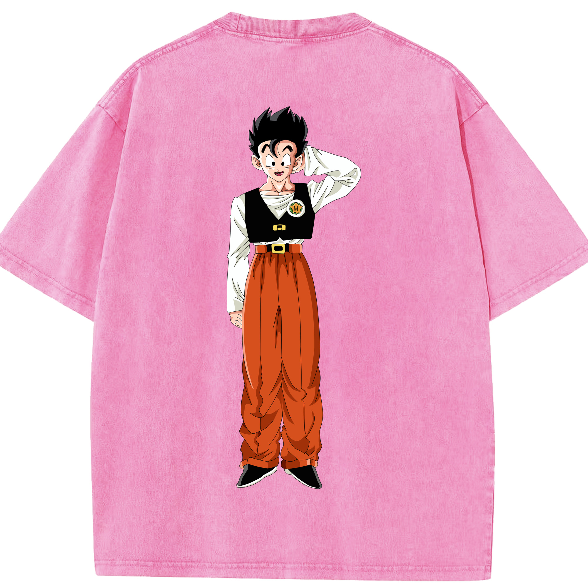 （画像用） ドラゴンボール 孫 悟飯（そんごはん）DRAGON BALL Son Gohan 綿100% ヴィンテージ風 半袖Tシャツ（背面プリント）